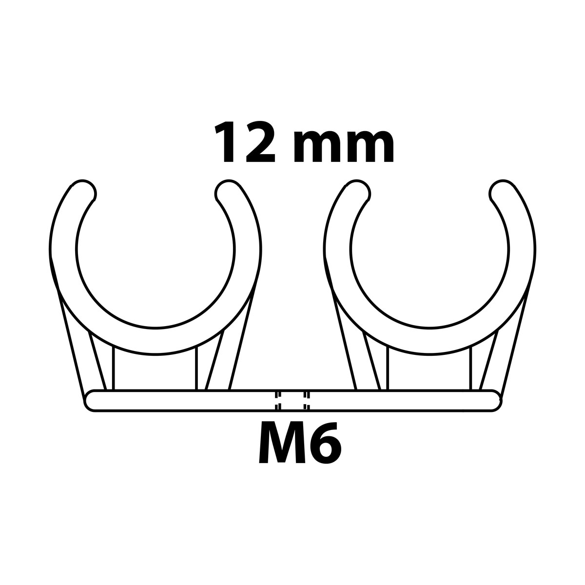 Kirchhoff Rohrchlip doppelt 12 mm mit M6 Gewindehuelse Bild 2