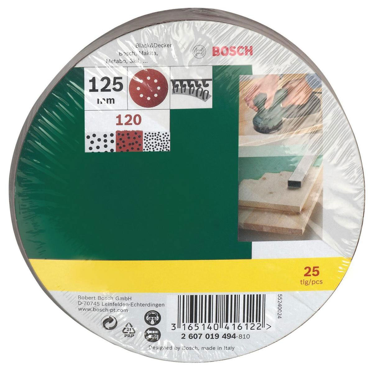 Bosch  Exzenterschleifblätter 12,5 cm P120 25 Stück Bild 2