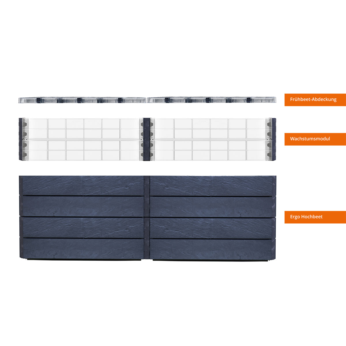 Garantia  Hochbeet Ergo Quadro TurboPlus 2 L 80 Stone, inkl. FLORA Wassersparsystem Bild 2