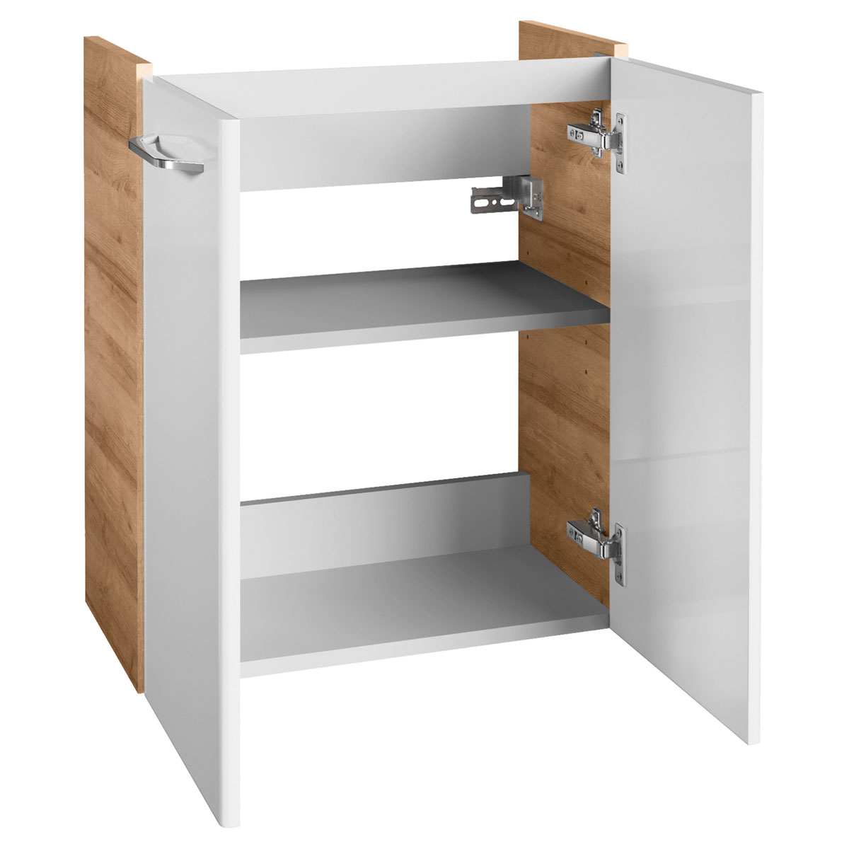 Fackelmann Mini-Waschtischunterschrank Milano 52 x 61 x 27,5 cm weiß/Ast-Eiche Bild 4