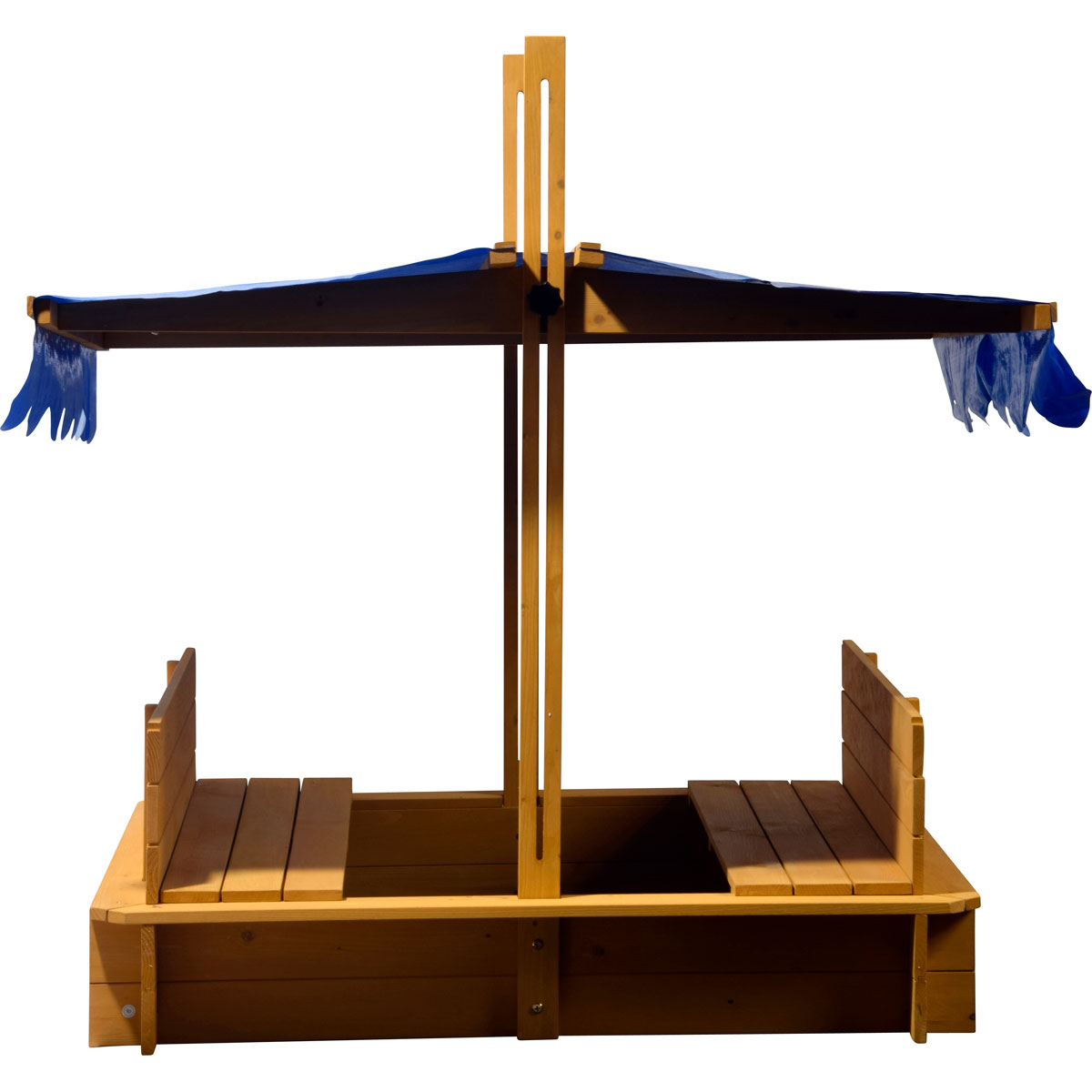 dobar Sandkasten mit schwenkbarem Dach 120 x 120 x 120 cm hellbraun Bild 9