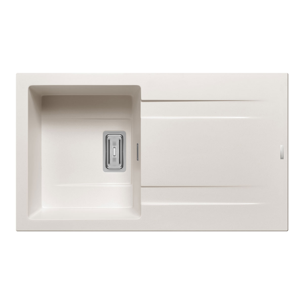 Pyramis  Einbauspuele Kartesio 86 x 50 cm 1B 1D Granit Snow Bild 1