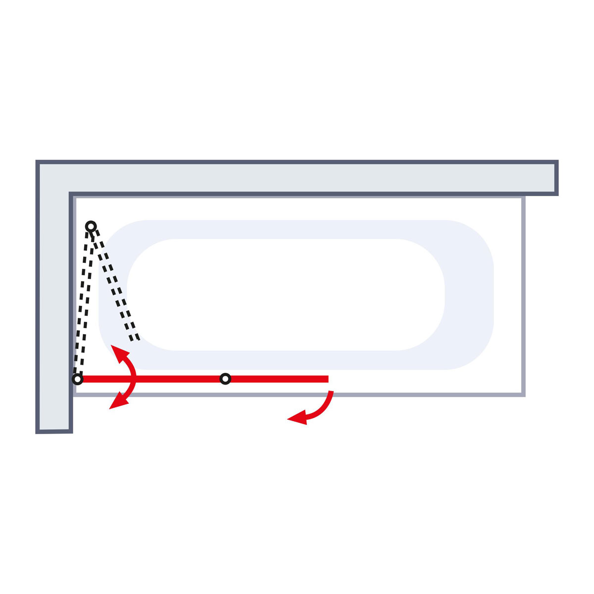 Schulte Badewannenfaltwand 2 teilig 115 x 140 cm Bild 3