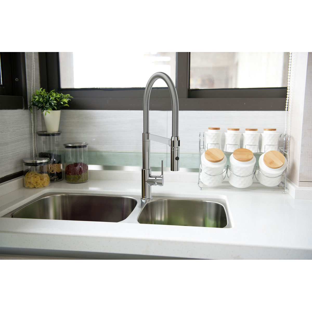 Lonheo Küchenarmatur mit Brause Ausziehbar, Hochdruck Wasserhahn Küche Lonheo Küchenarmatur mit Brause Ausziehbar, Hochdruck Wasserhahn Küche
