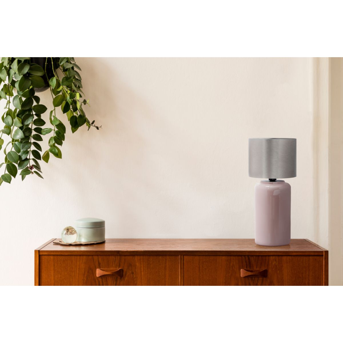 Tischlampe Art Deco 625 altrosa silber Bild 2