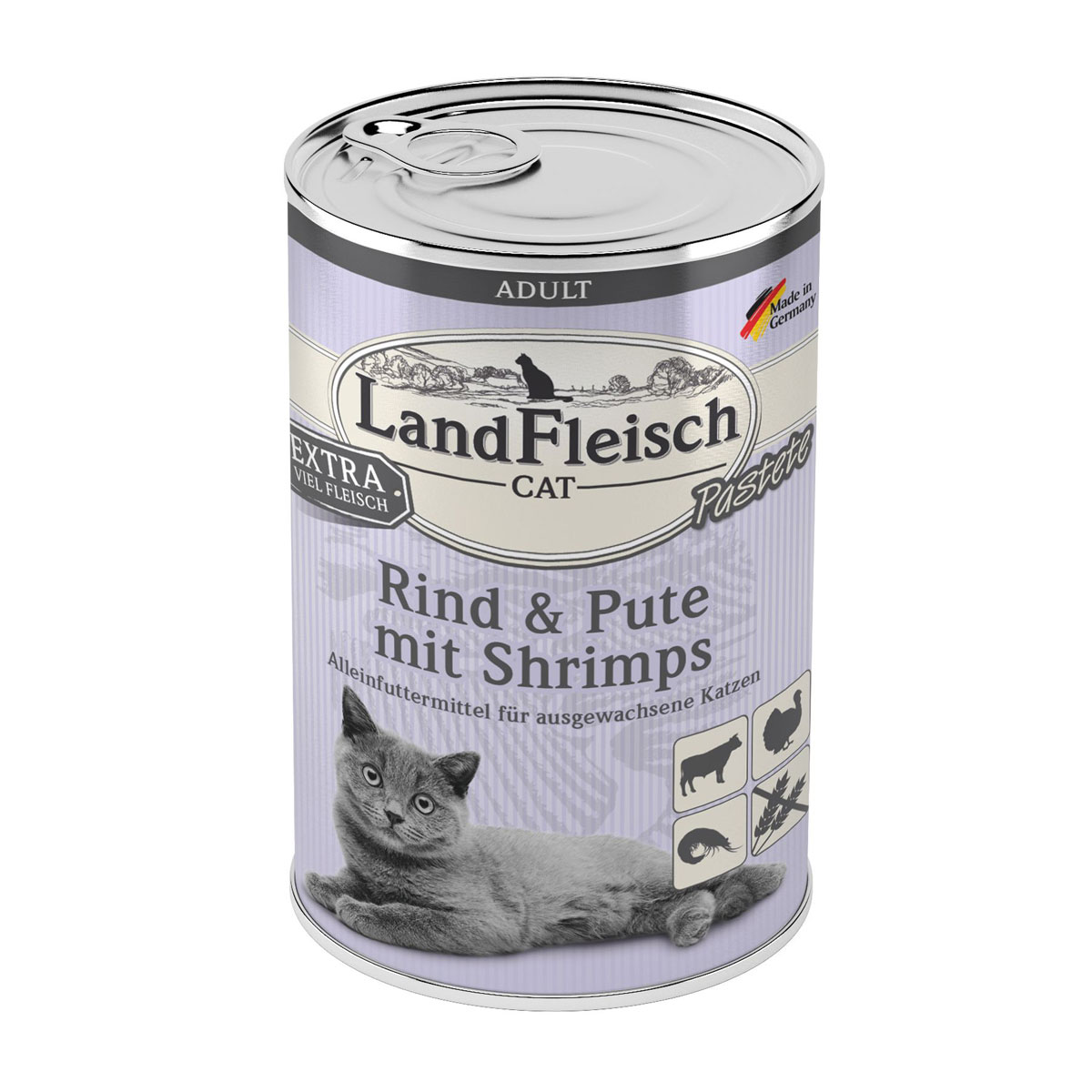Landfleisch Cat  Adult Pastete Rind+Pute+Shrimp400g