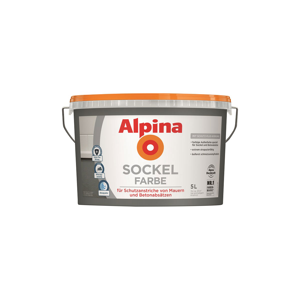 Alpina Sockelfarbe Schiefer Matt 5 L