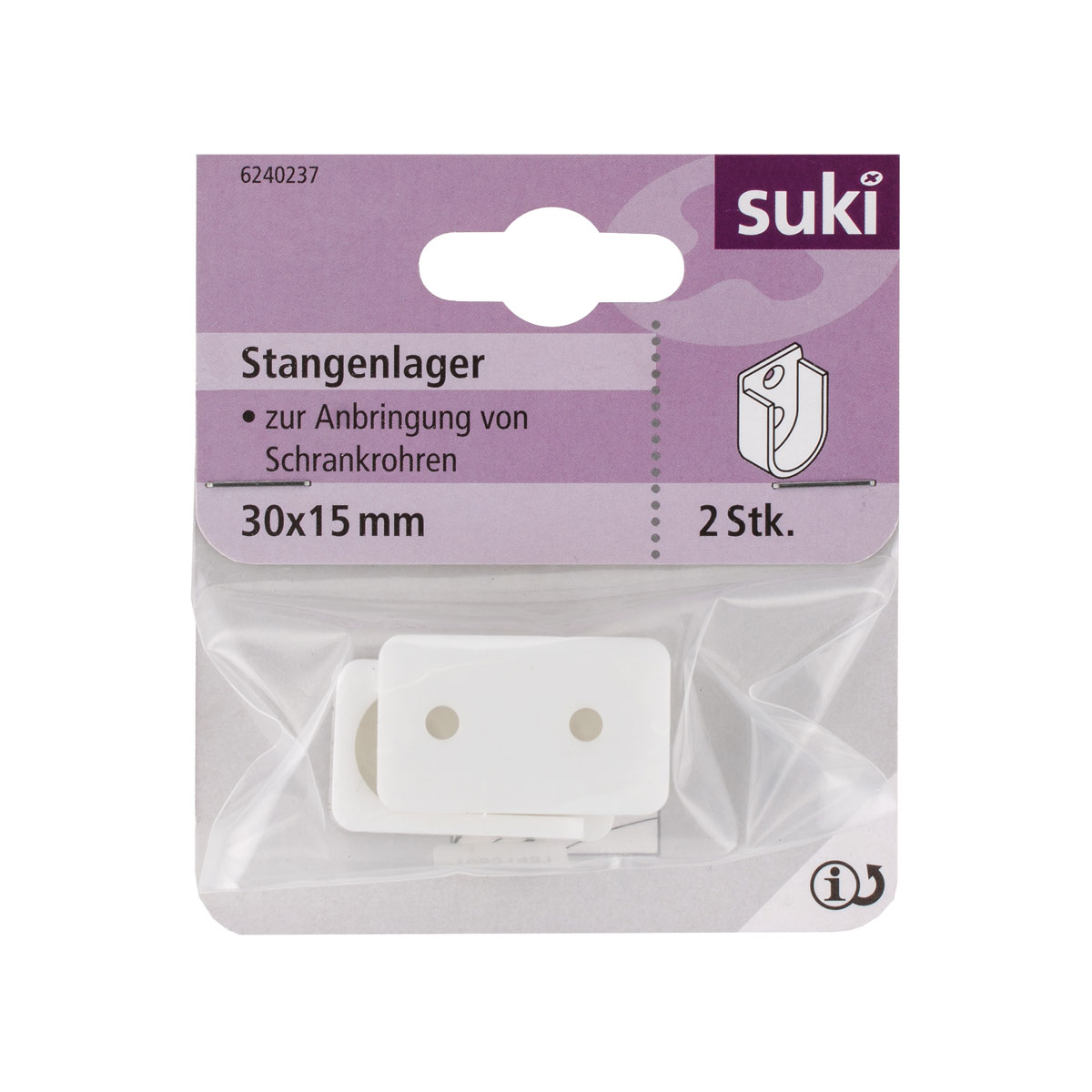Suki Stangenlager oval 3 x 1,5 cm 2 Stück Bild 1