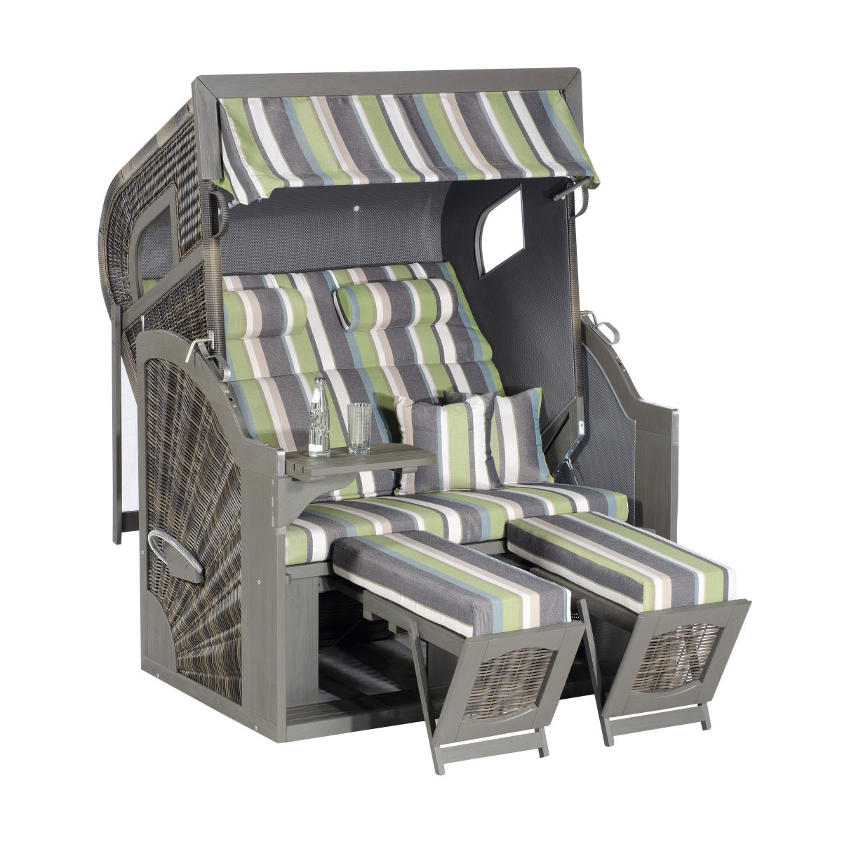 SunnySmart Strandkorb „Rustikal 405 Z“, PE-Kunststoffgeflecht-vintage-braun