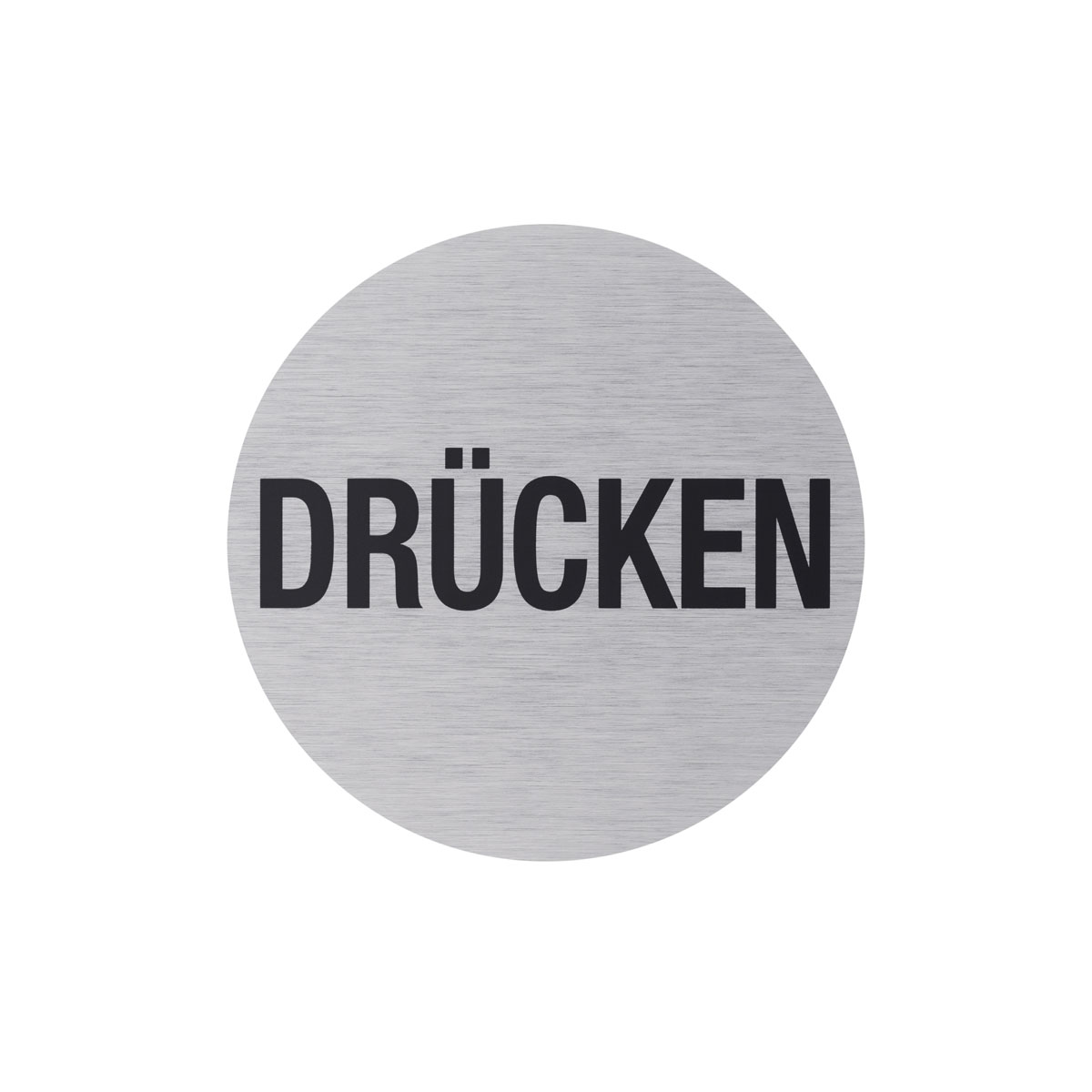 Metafranc Hinweisschild Drücken Aluminium grau