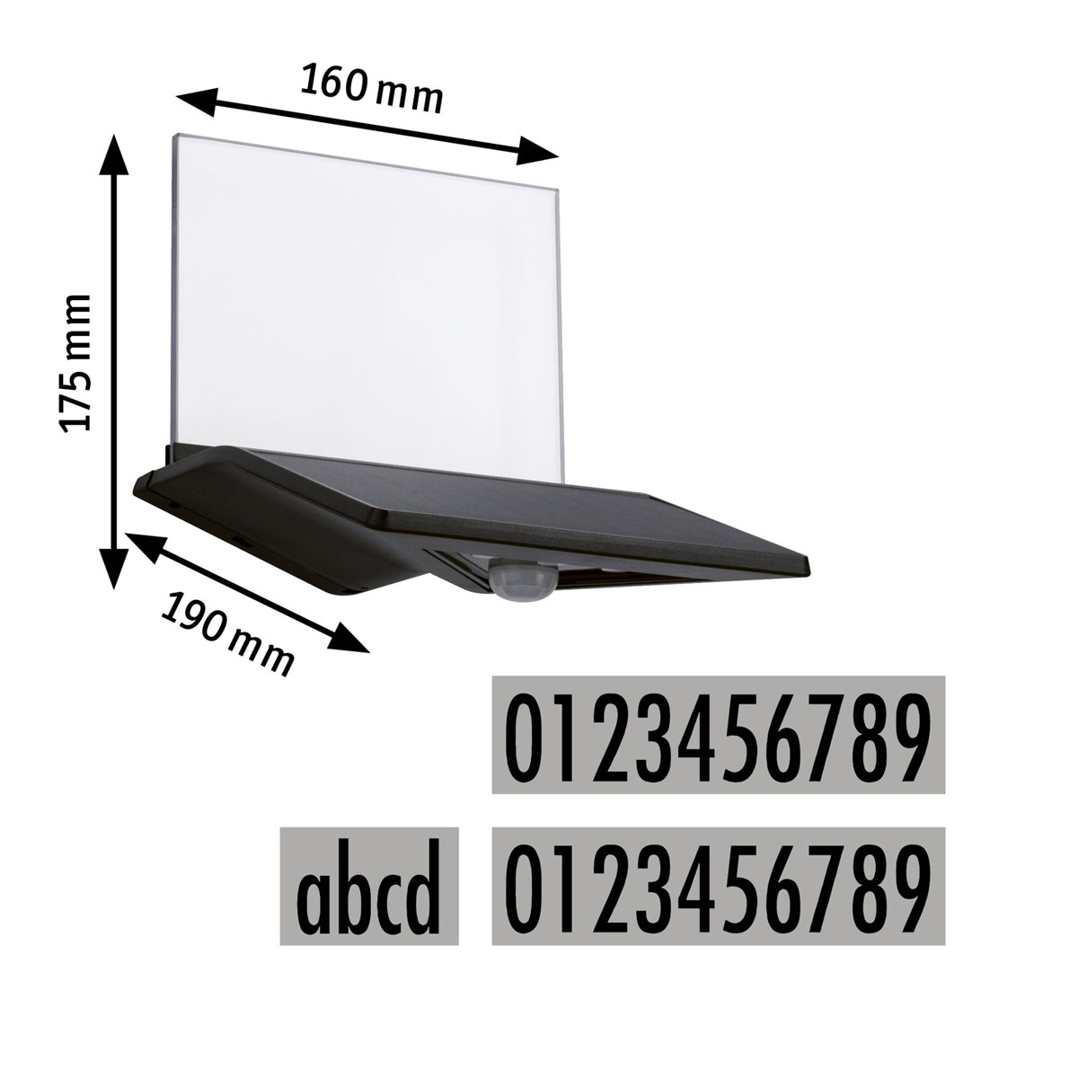 Paulmann  Outdoor Solar bel. Hausnummer Yoko IP44 3000K 150lm Bewegungsmelder Anthrazit Bild 5