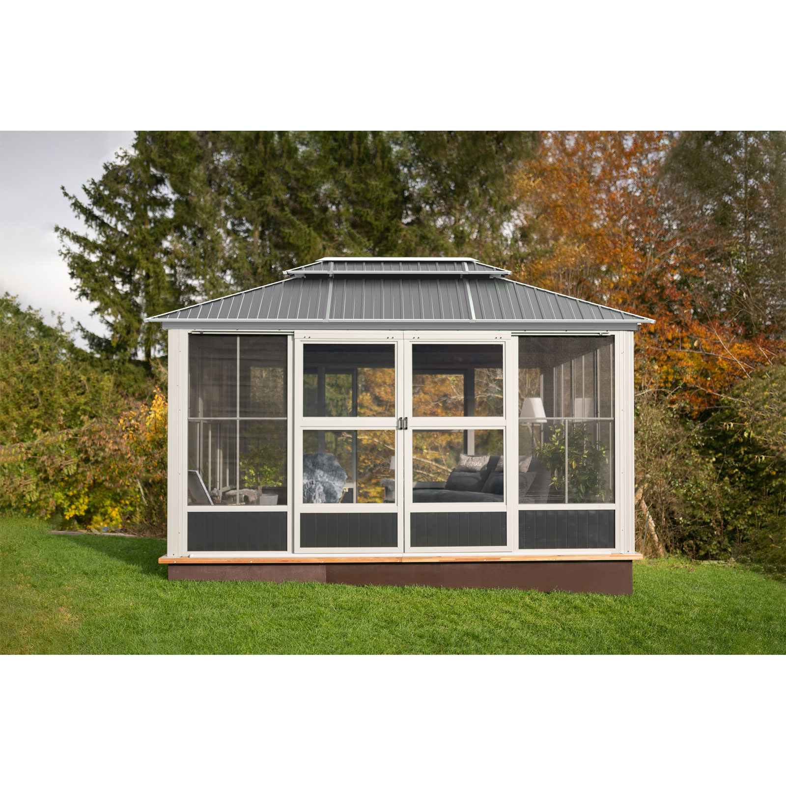 Sojag Pavillon Kaltwintergarten Olan 1014 435,6x311,1x291cm Anthrazit Bild 1