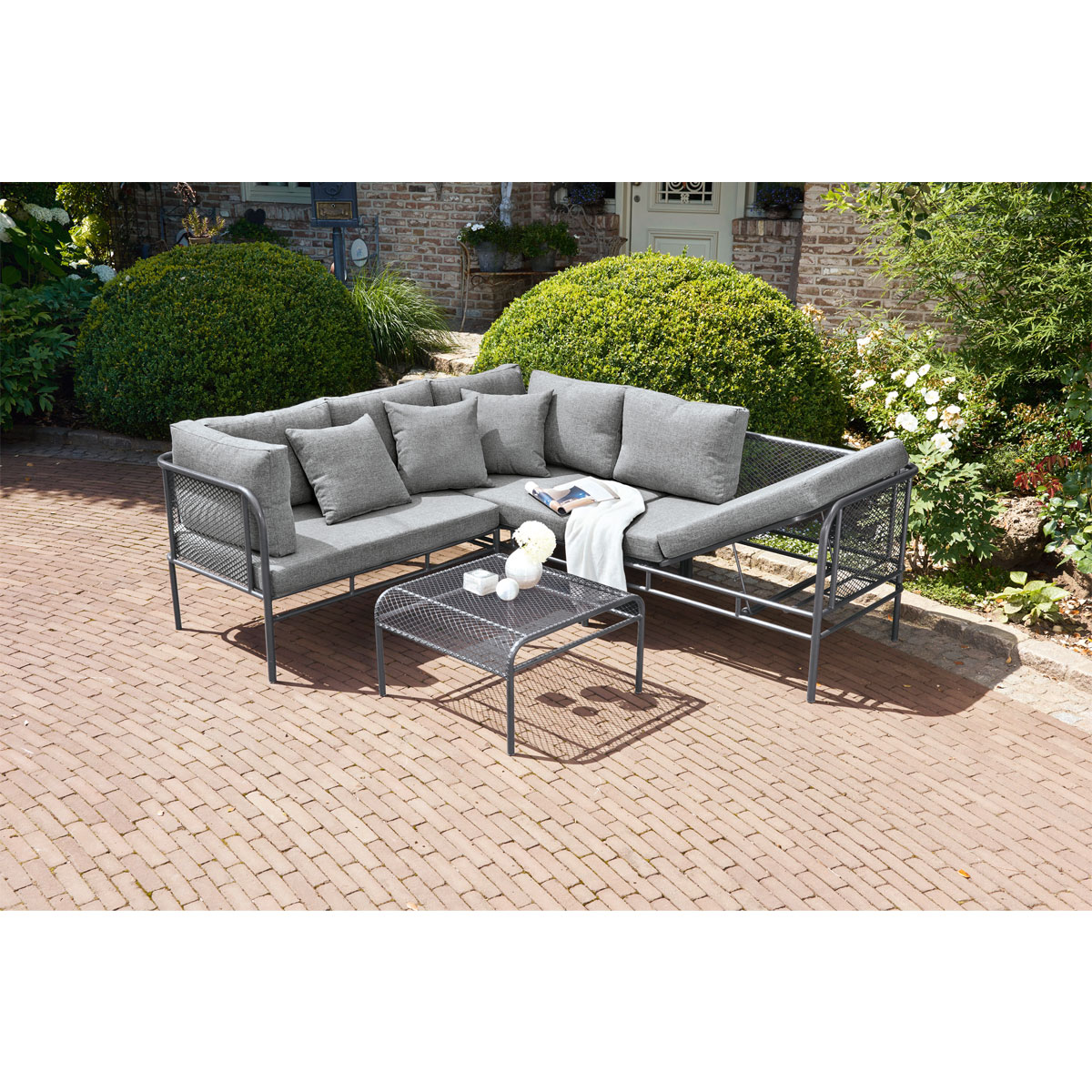 Greemotion Testrut Loungeset Toulouse grau inkl Kissen Bild 2