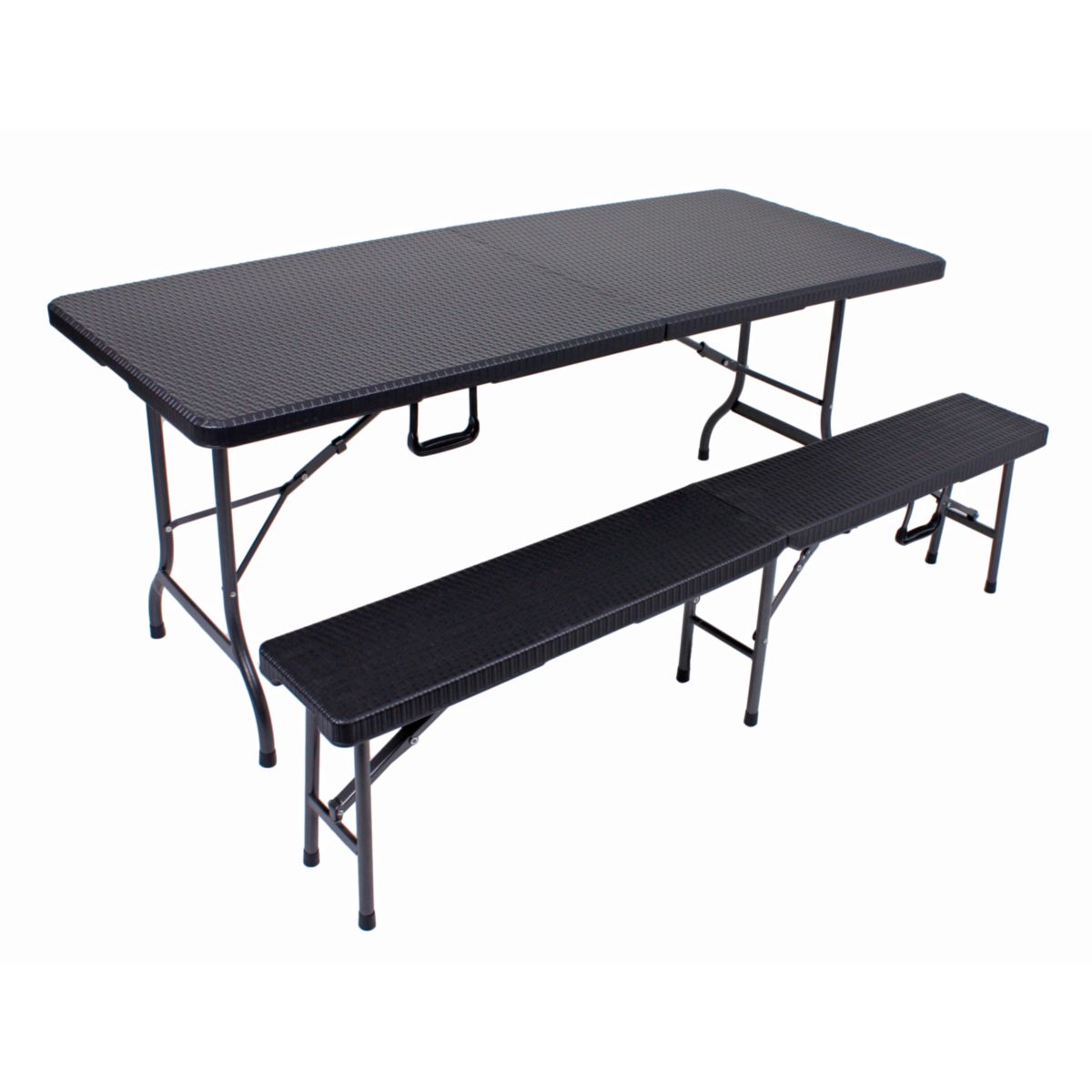 Garden Pleasure Tisch-Set VENTANA, 3-teilig Stahl / Kunststoff HDPE, schwarz