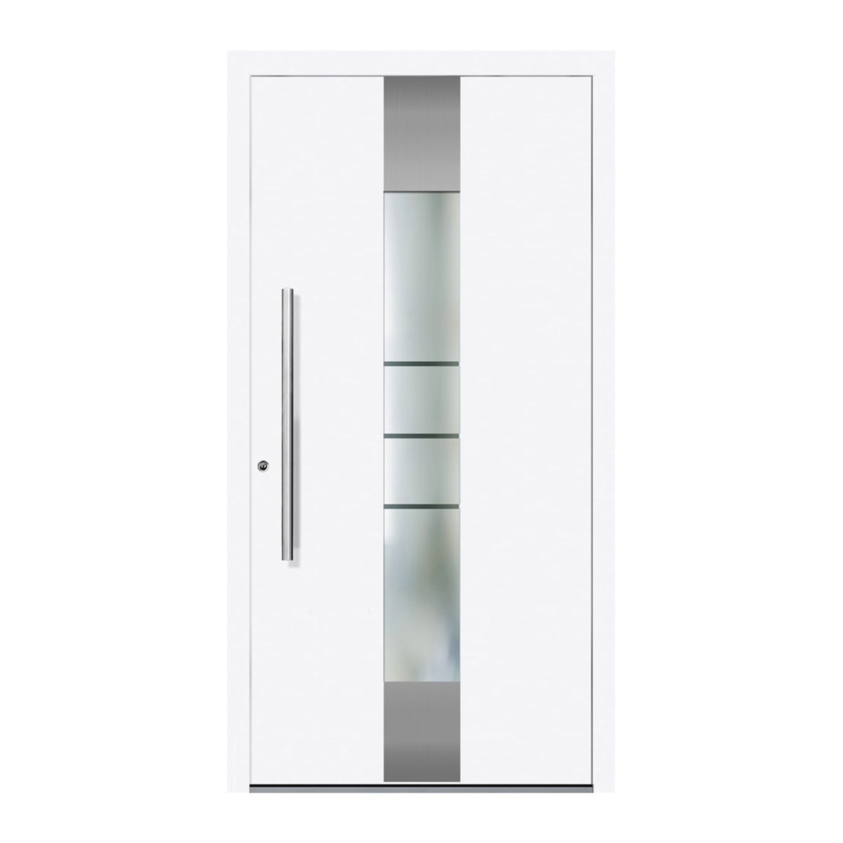 Schüco Aluminium Haustür 600 Catania Excellent 1100 x 2100 mm RAL9016 DL