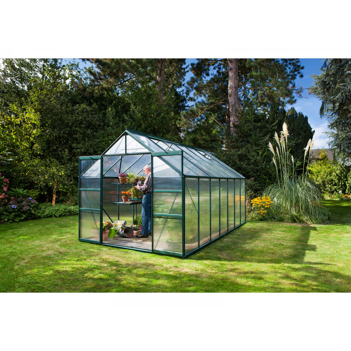 Vitavia Gewächshaus Mars 11500 11,5m² 4 mm Hohlkammerplatte grün Bild 2