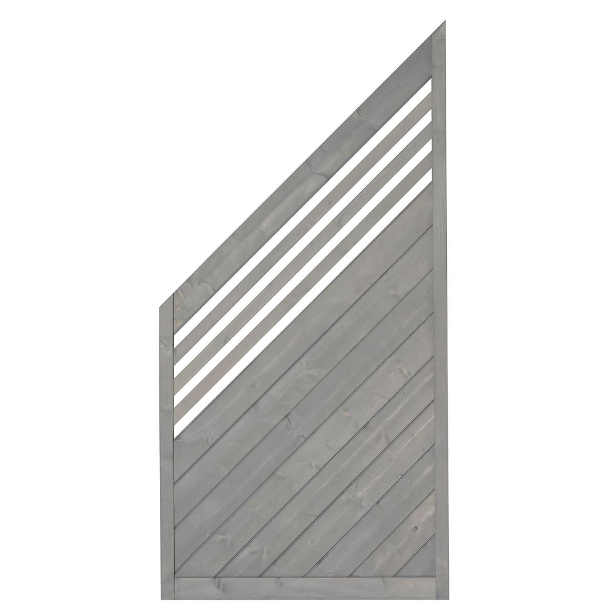 Zaunserie Malmö Abschluss links 90 x 180/90 cm Fichte basaltgrau lasiert