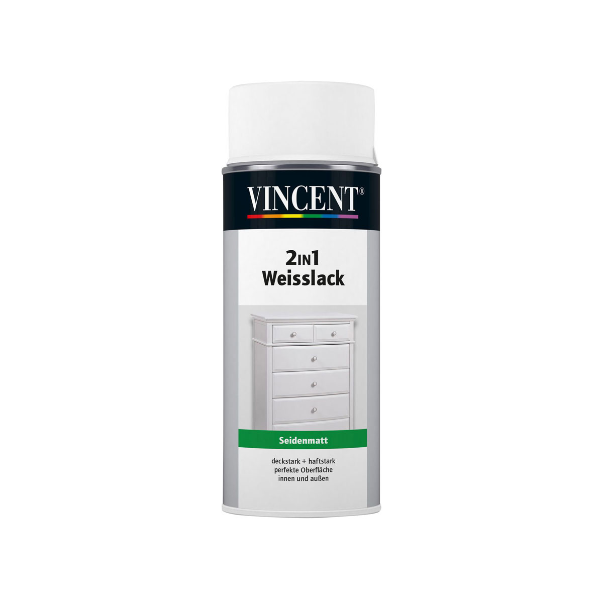 Vincent 2in1 Weißlack seidenmatt 400 ml