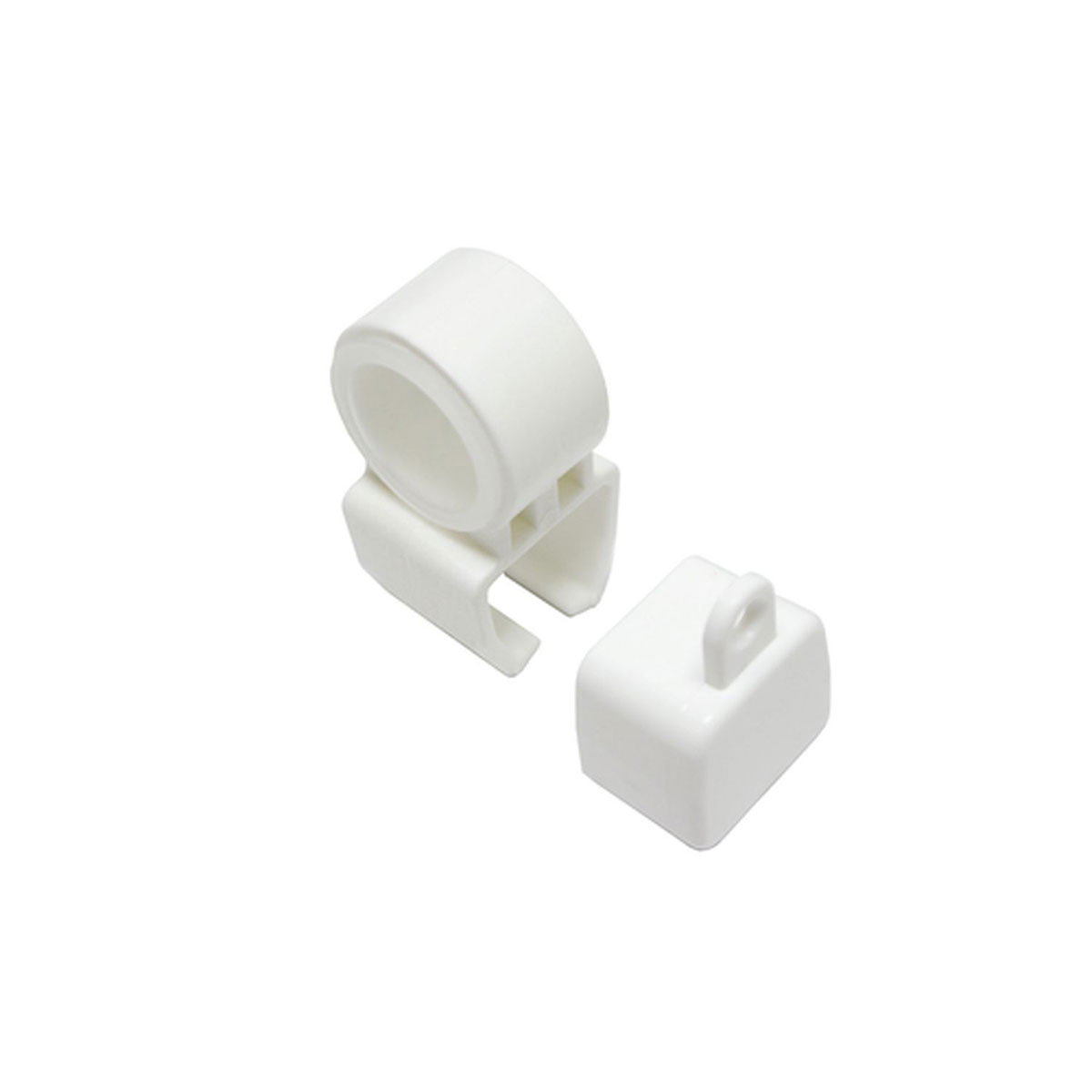 Gardinia Halter mit Endkappen für U-Laufschienen weiß