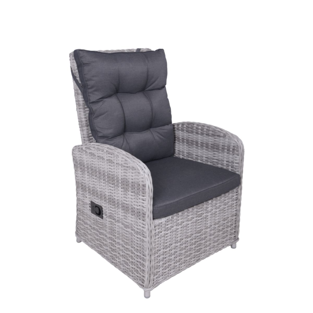 Garden Pleasure Tischgruppe LYON, 6-tlg., grau Alu / Kunststoffgeflecht, halbrund Bild 3