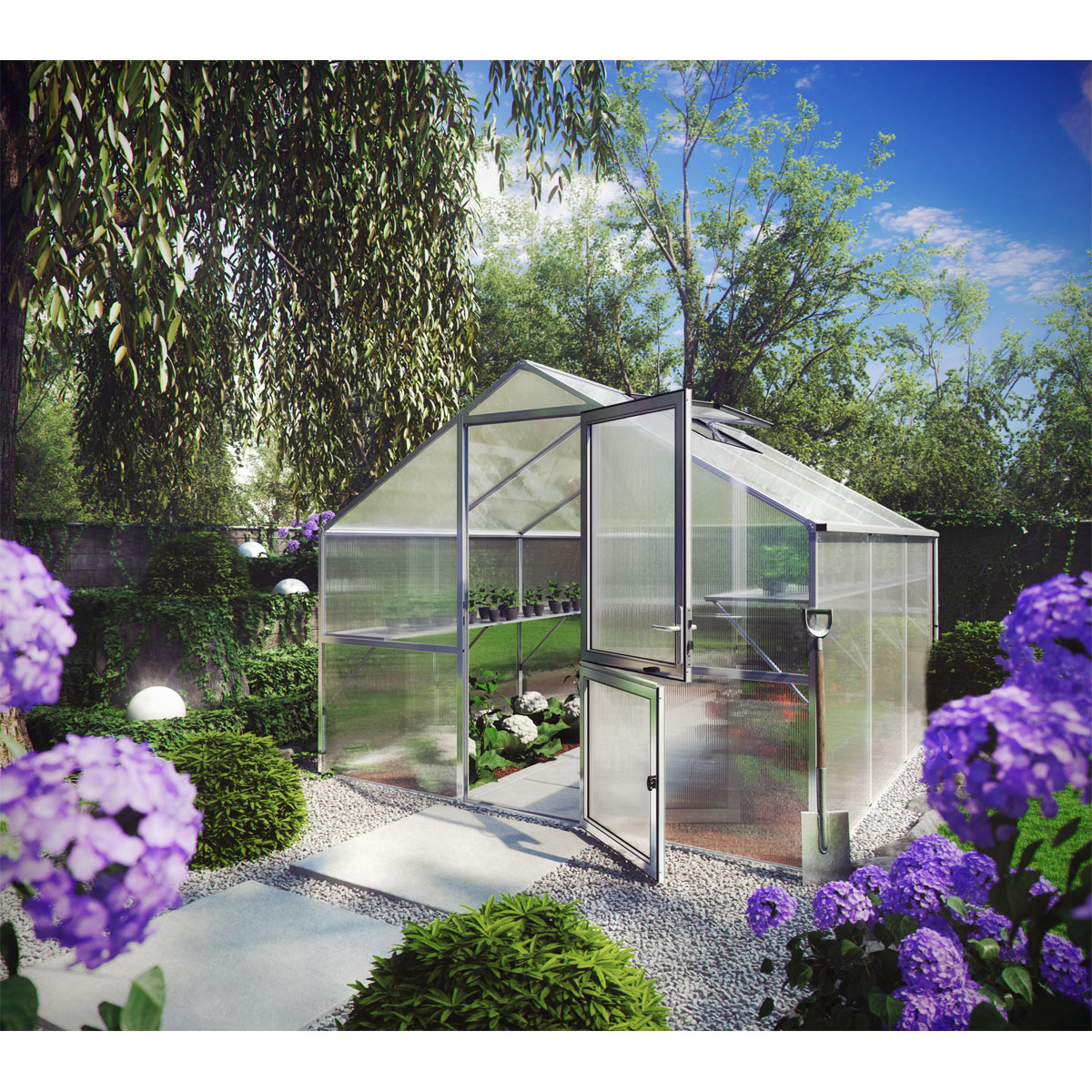 KGT Gewächshaus Orchidee III 9,6m² silber Bild 1