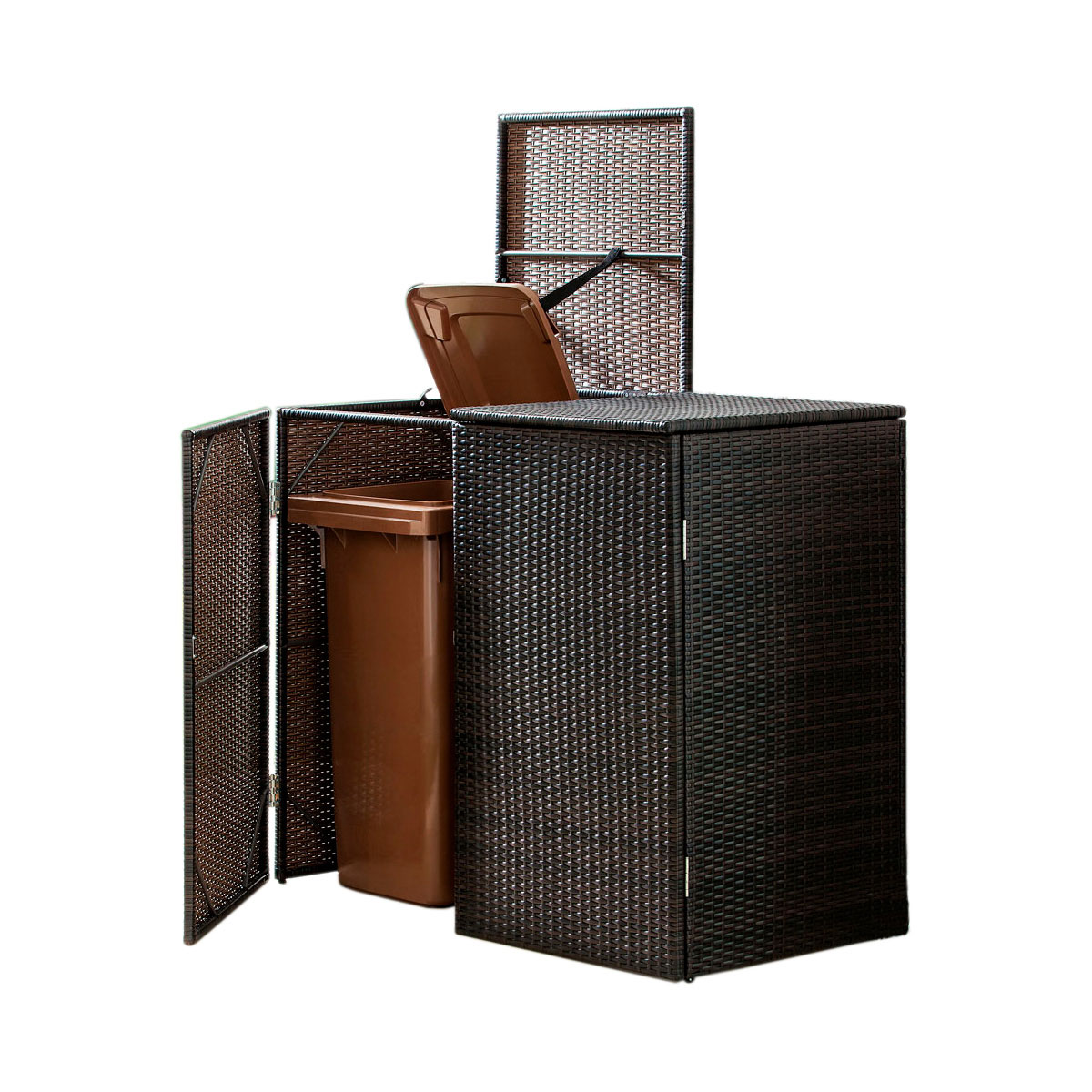 Green Yard Mülltonnenbox Mülltonnenverkleidung Mülltonnenabdeckung Polyrattan Bild 1