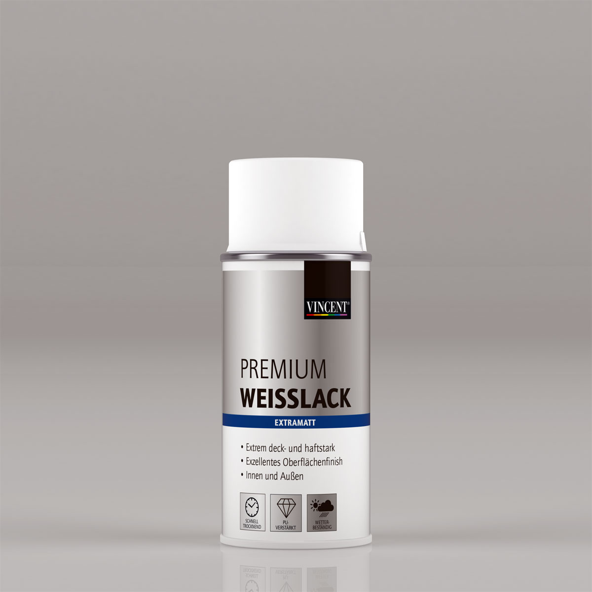 Vincent Premium Weißlack Brilliantweiß extramatt 150 ml