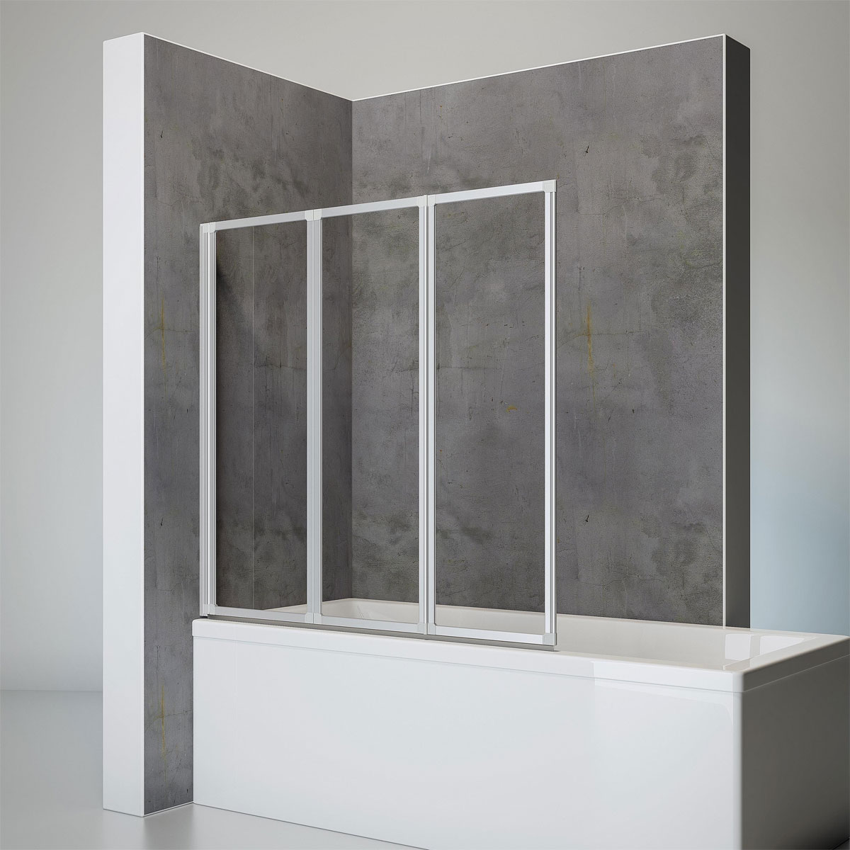Schulte Badewannenfaltwand Komfort 140 x 127 cm Echtglas
