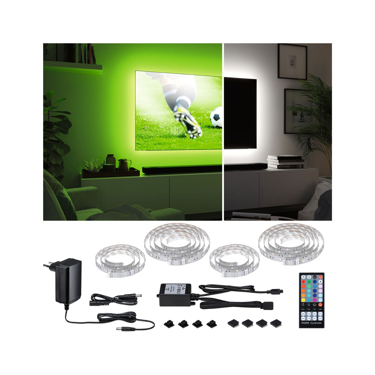 Paulmann  LED-TV-Basisset MaxLED 250 65 Zoll 4,3 m 22 Watt inkl Farbwechselfunktion