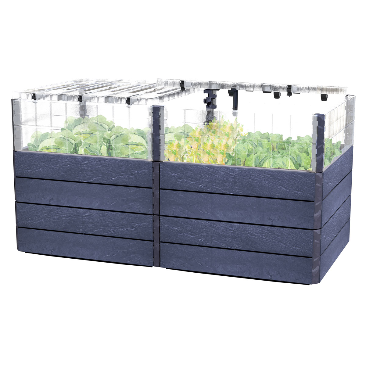 Garantia  Hochbeet Ergo Quadro TurboPlus 2 L 80 Stone, inkl. FLORA Wassersparsystem Bild 1