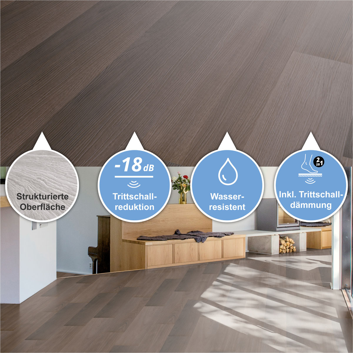 Vinyl SPC Eiche Posen 1220 x 181 x 4,5 mm Bild 3