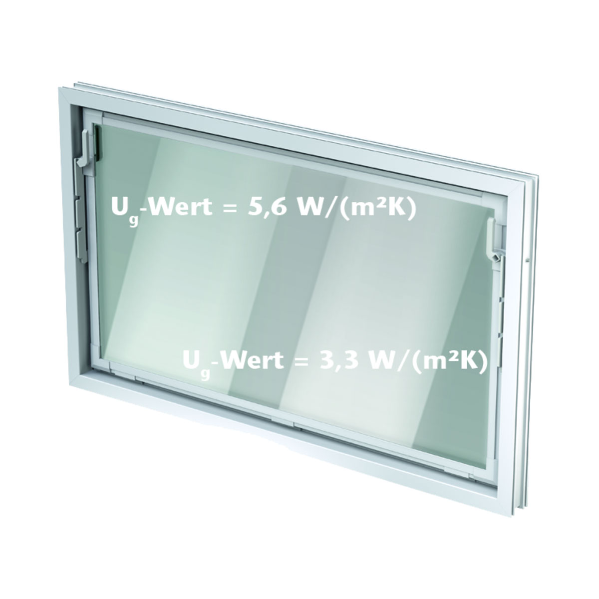 Kippfenster 80 x 60 cm weiß Einfachglas 3-Kammer-Profil