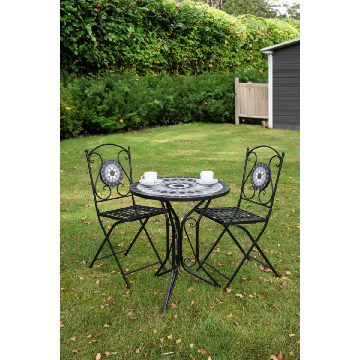 Garden Pleasure Balkonset JALUA, 3.tlg. Steingut/Keramik Mosaik, Stahl. Bild 4