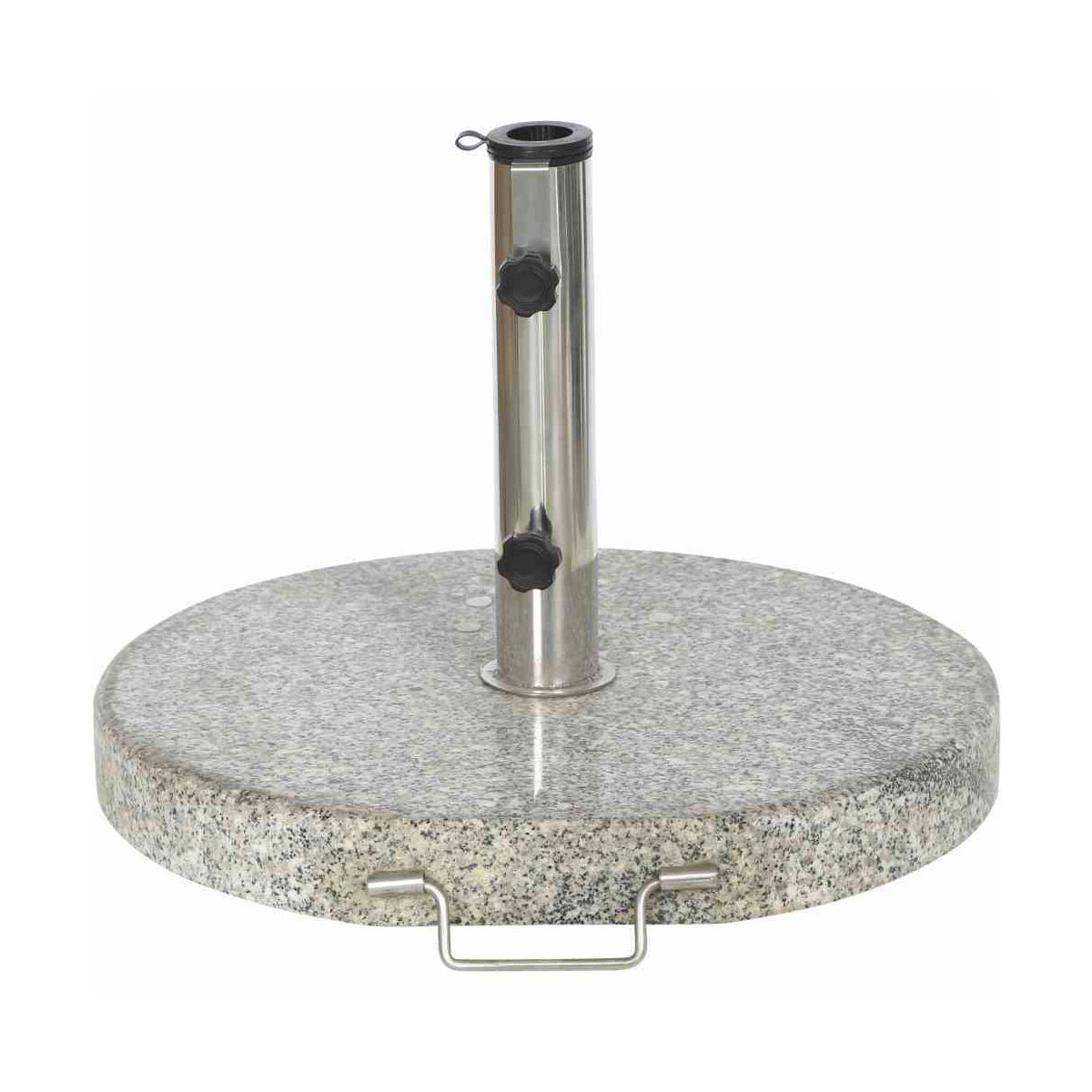 Siena Garden Granit-Schirmständer 30 kg Durchmesser 50 x 5,5 cm hellgrau für Schirmstock- Durchmesser 25-48 mm inkl Rollen Bild 1