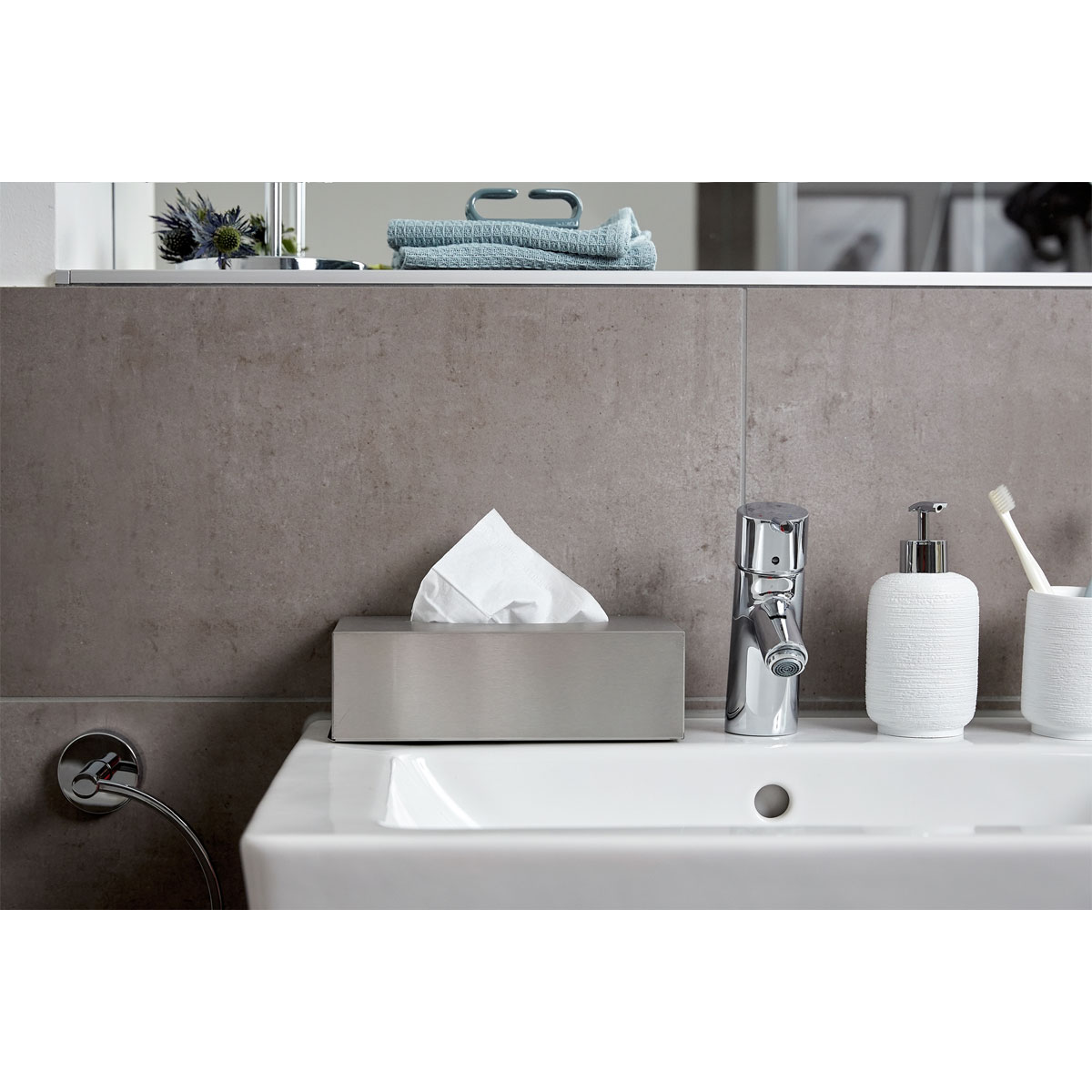 Wenko Edelstahlbox für Kosmetiktücher matt Bild 5