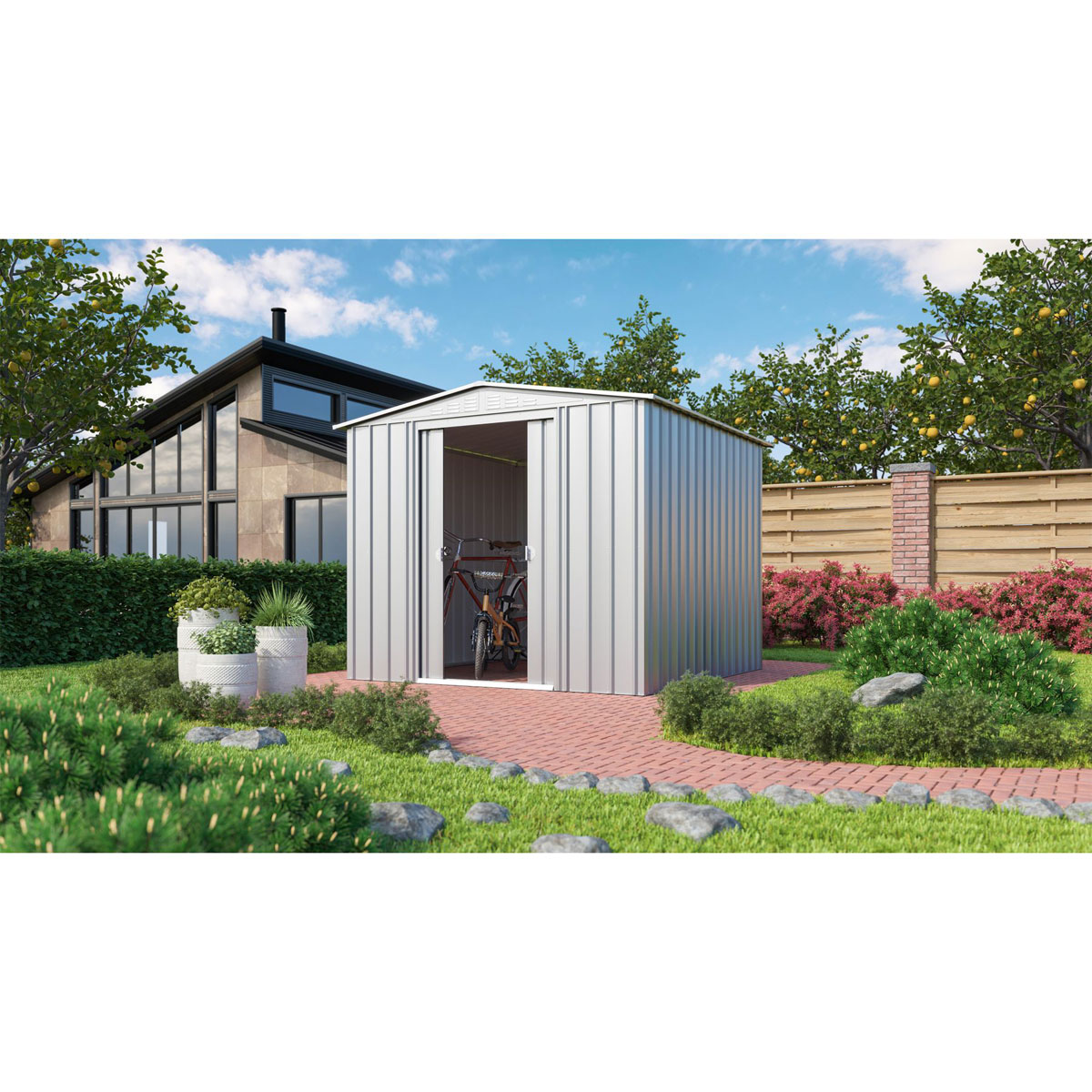 Globel Gerätehaus Dream 5,5m² silber Bild 2