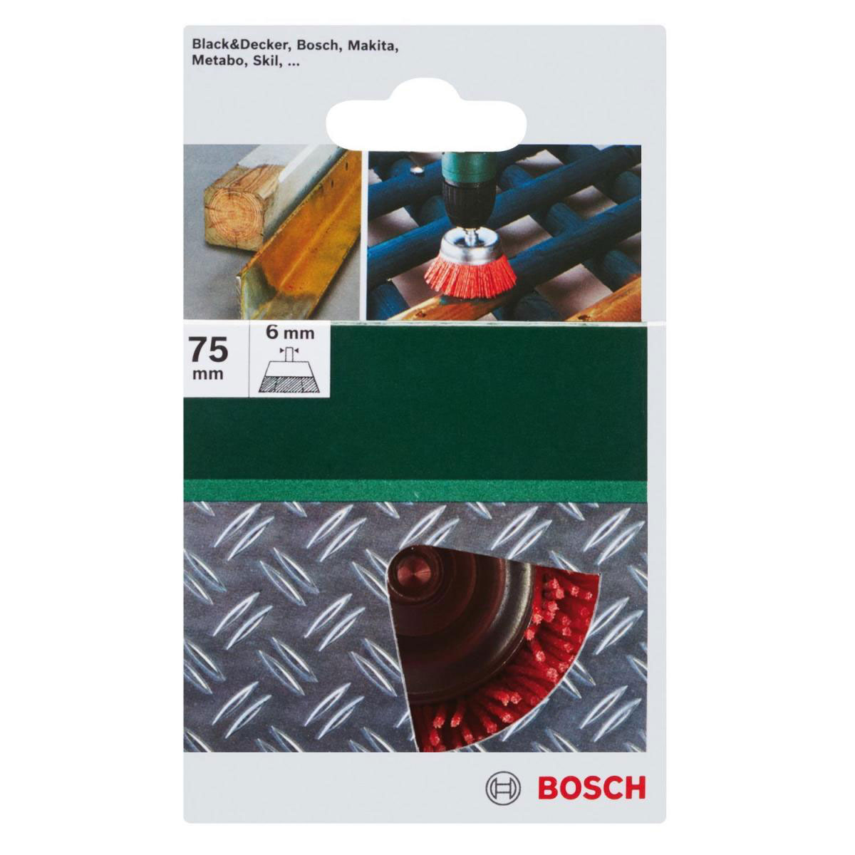 Bosch  DIY Topfbürste Nylondraht SiC beschichtet Durchmesser 75 mm 6 mm Bild 4