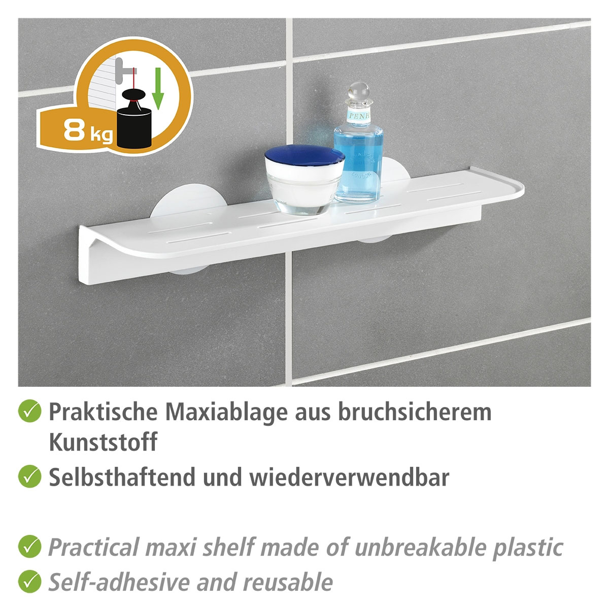 Wenko Static-Loc Maxiablage Osimo weiß Bild 3