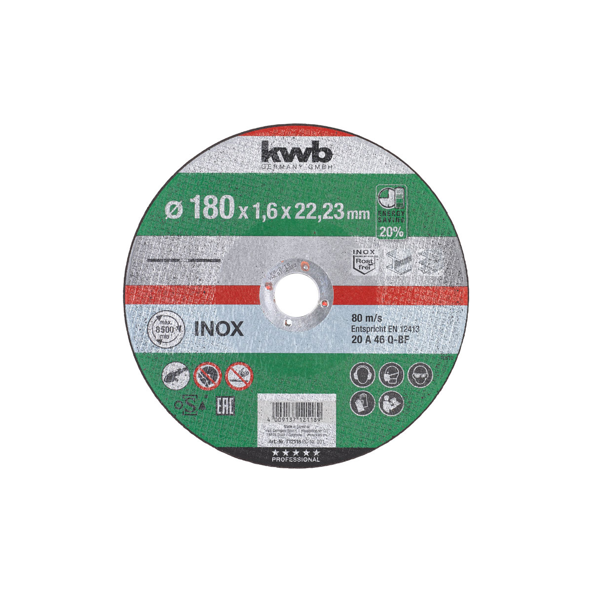 kwb  Akku Top Dünnschnitt-Trennscheibe 180 x 1,6 mm Bild 1