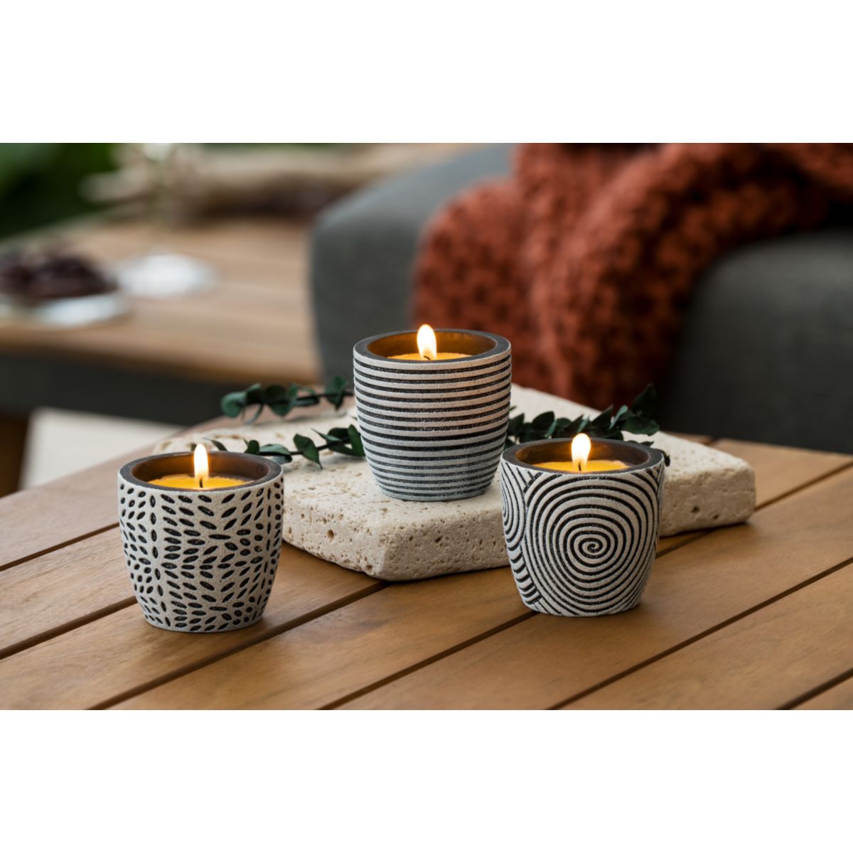 Citronellakerze Para im Zementtöpfchen  7x6,6 cm Bild 2