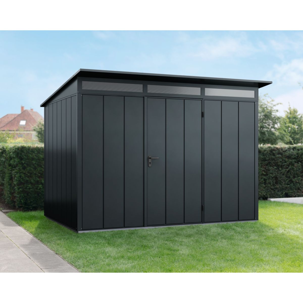 EcoStar  Gerätehaus Elegant-PTyp 3RAL7016 1 flg