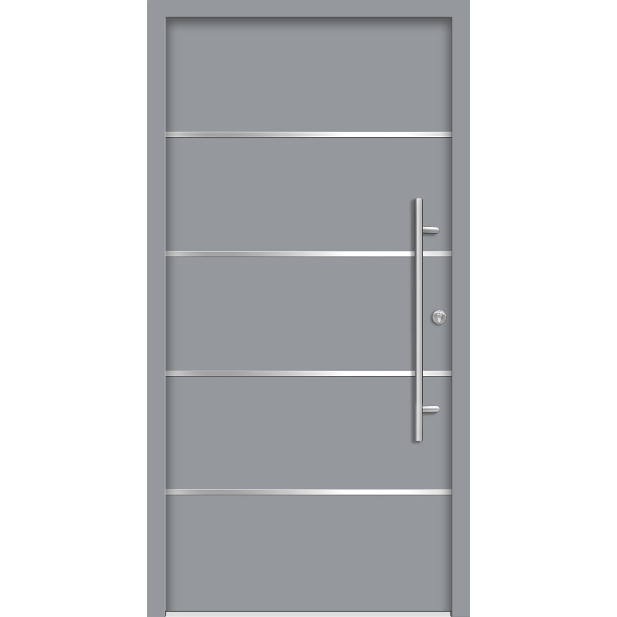 SplenDoor  Premium-Haustür Passivedoor Visby energiesparend grau 110 x 210 cm rechts Bild 1