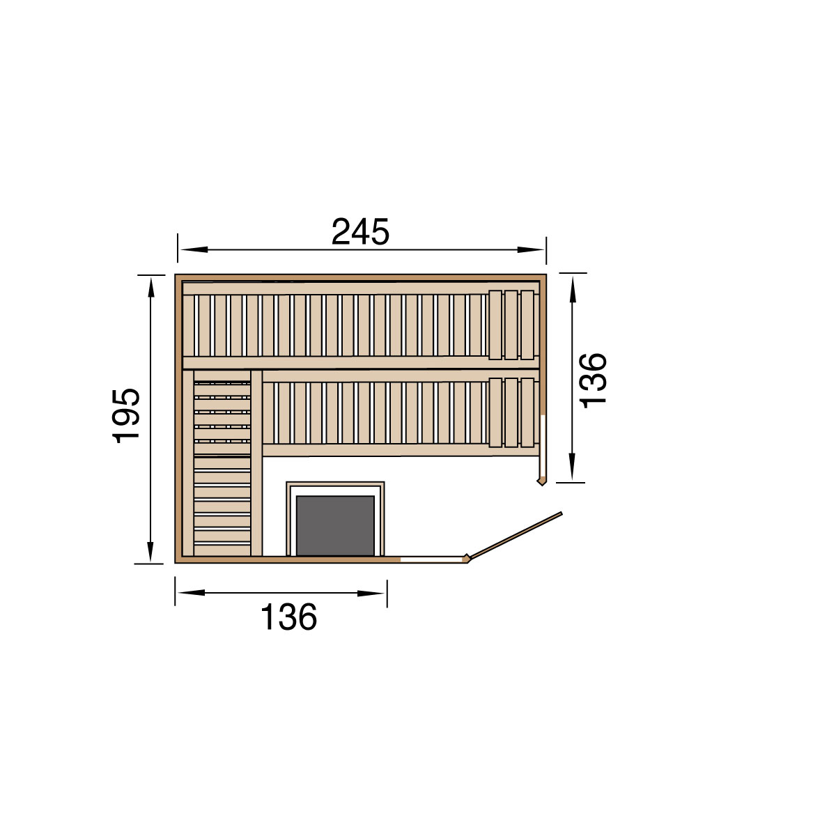 Weka  Premium Massivholz-Elementsauna Kemi Eck Größe 3 Sparset 7,5 kW Bio S Bild 3