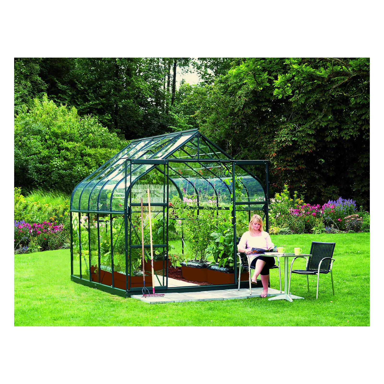 Vitavia Gewächshaus Dione 8300 8,3m² 3 mm Einscheibensicherheitsglas grün Bild 1