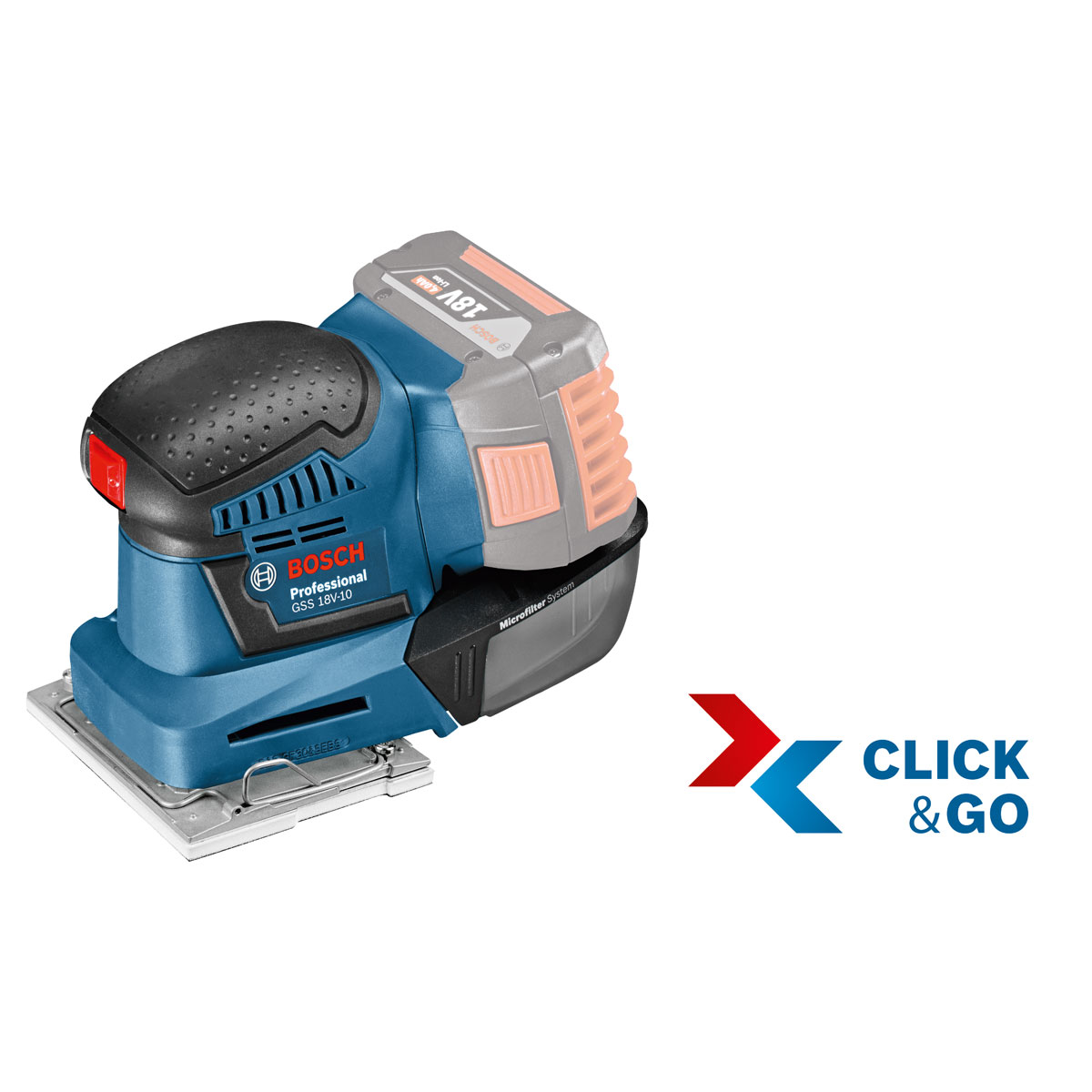 Bosch Professional  Akku-Schwingschleifer GSS 18V-10 solo Bild 2