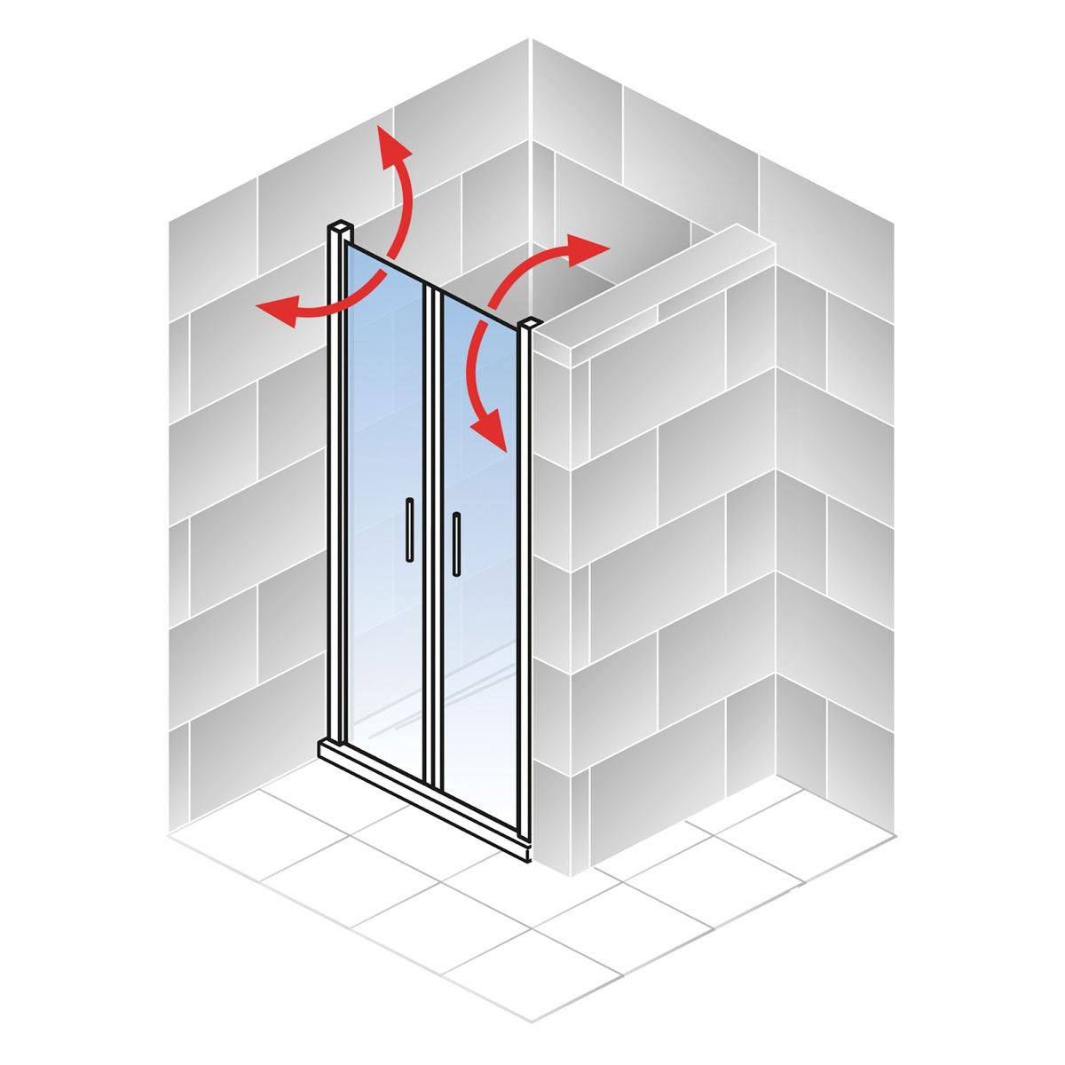 Schulte Pendeltür in Nische Garant 2.0 alu-natur 800 x 2000 mm Bild 2