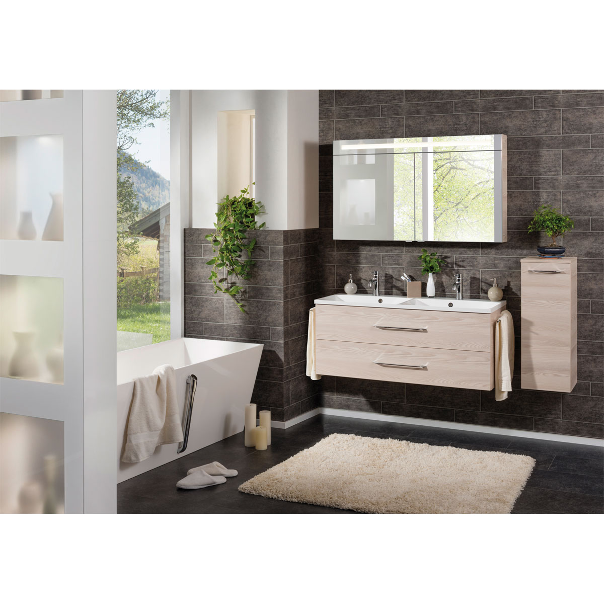 Fackelmann Waschtisch-Set B.clever 120 x 51 x 46 cm Alaska-Esche Bild 3