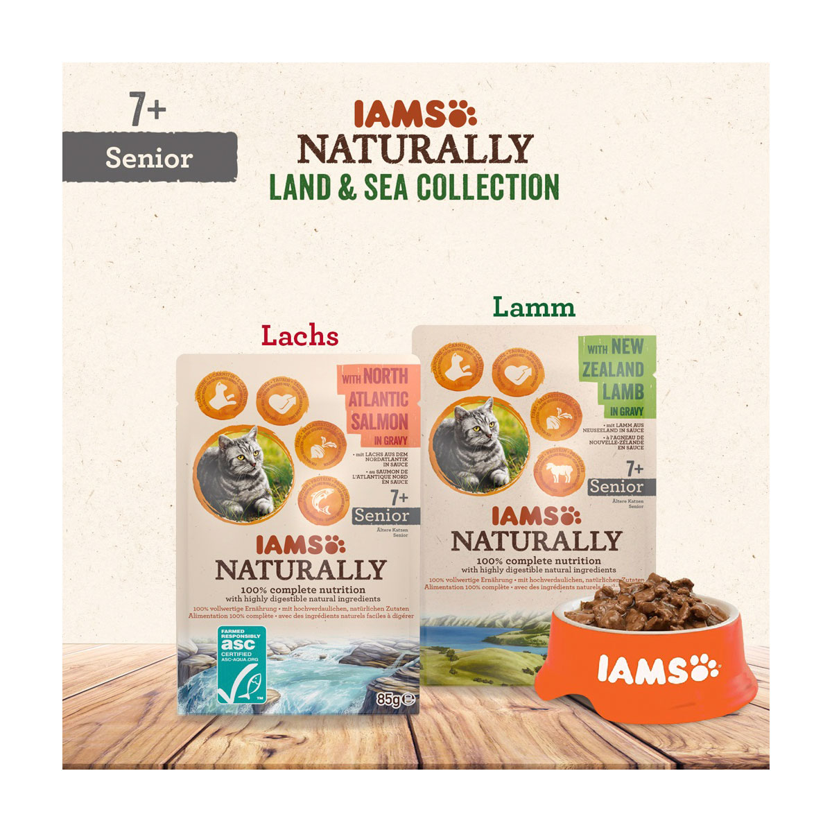IAMS Nassfutter Naturally Katze Senior Mix 4 x 85 g Bild 4