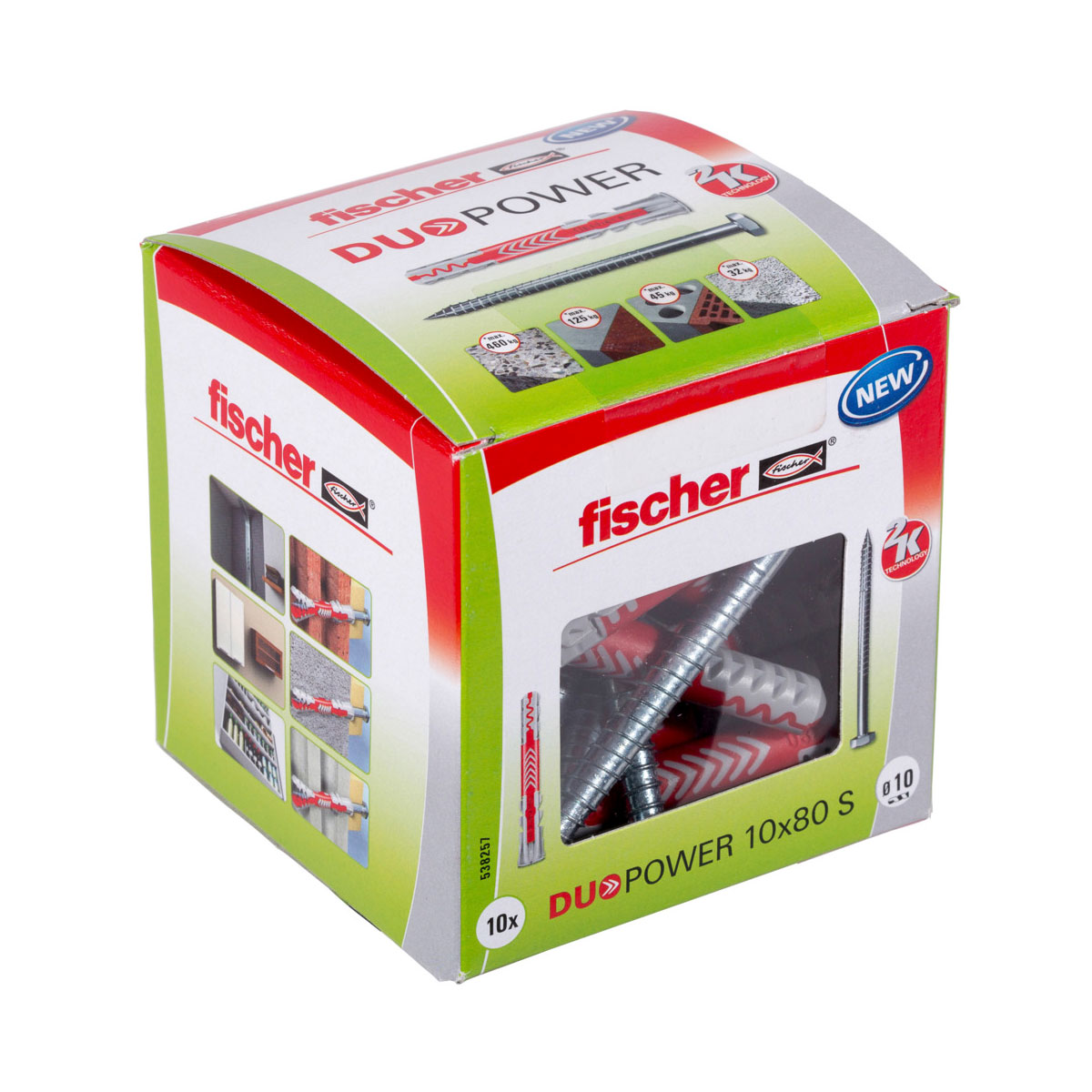 Fischer Dübel DuoPower 10 x 80 mm mit Schraube 10 Stück