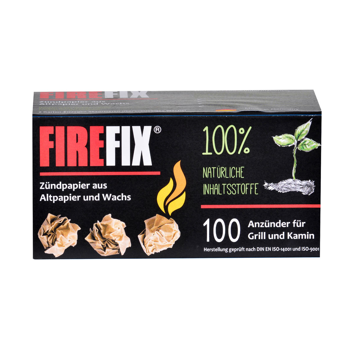 FIREFIX Anzündpapier 100 Stück aus Altpapier und Wachs Bild 1